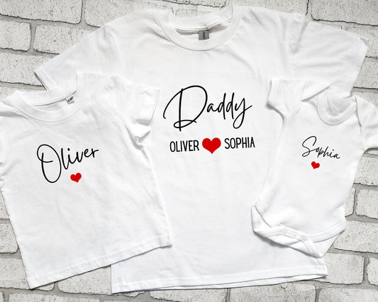 Personalised Father's Day Matching Tshirts Daddy and Me Matching Outfits Father's Day Gift Birthday Gift New Baby and Sibling Set