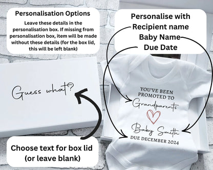 Personalised Pregnancy Announcement Vest Scan Photo Boxed Promoted To Grandparents You're Going To Be Nana Grandad Auntie Uncle EXPRESS