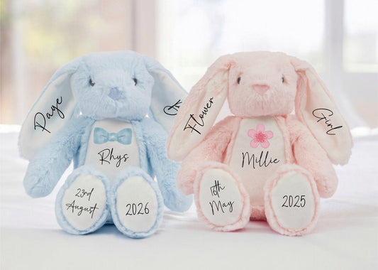Personalised Page Boy Gift Flower Girl Gift Bridal Party Present Soft Toy Bunny Rabbit