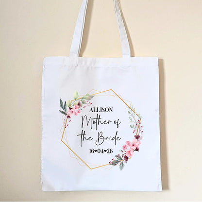Personalised Bridesmaid Tote Bag Bridal Party Gift Favour Maid Of Honour Gift Bag Bride to be Bridal Shower Bag Custom Name Date