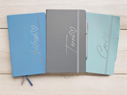 Personalised Notebook Hardback A5 Lined Pages With Free Pen Custom Name Jotter Bridesmaid Birthday Business Journal Bridal Organiser