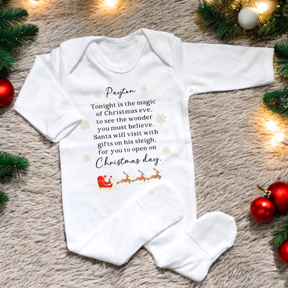 Personalised First Christmas Sleepsuit Baby 1st Xmas Gift Idea 1st Xmas Babygrow Christmas Outfit for baby Santa Pjs