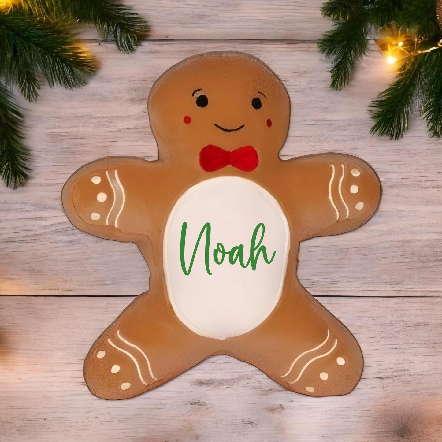 Personalised Christmas Soft Toy Squidgy Plush Gingerbread Man Christmas Eve Gift Kids Custom Cushion Pillow Toy 25cm