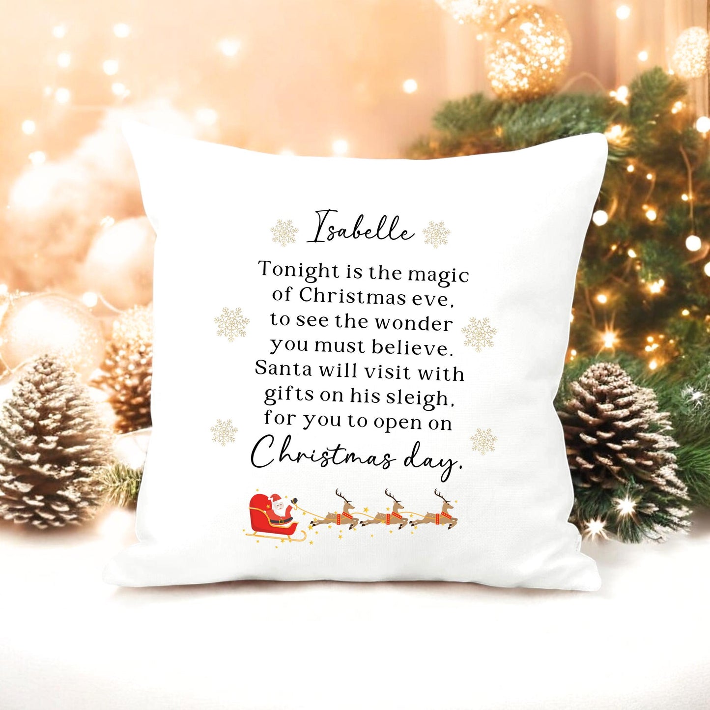 Personalised Christmas Cushion with Poem Christmas Decor Gift 35cm 40cm 45cm Cover Only or Cover and Insert