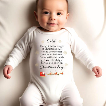 Personalised First Christmas Sleepsuit Baby 1st Xmas Gift Idea 1st Xmas Babygrow Christmas Outfit for baby Santa Pjs