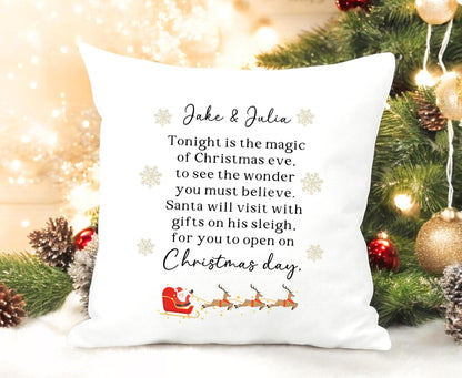 Personalised Christmas Cushion with Poem Christmas Decor Gift 35cm 40cm 45cm Cover Only or Cover and Insert