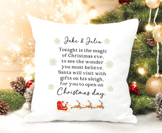 Personalised Christmas Cushion with Poem Christmas Decor Gift 35cm 40cm 45cm Cover Only or Cover and Insert
