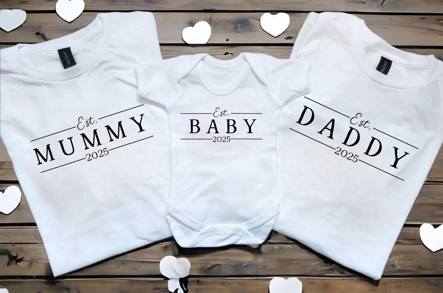 Mummy Daddy Baby Sibling Matching Set Mum Dad Parent Gifts Mini Blessing New Parents Present Est Date custom Pregnancy announcement