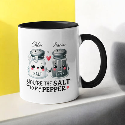 Personalised Valentine's Day Gift Mug You're the Salt to my Pepper Custom Names Birthday Gift Anniversary Gift 11oz