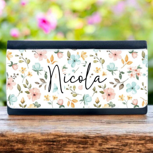 Personalised Ladies Purse Floral Name Gift For Her Gift For Mum Wife Sister Auntie Nan Grandma Friend Girlfriend With Gift Box