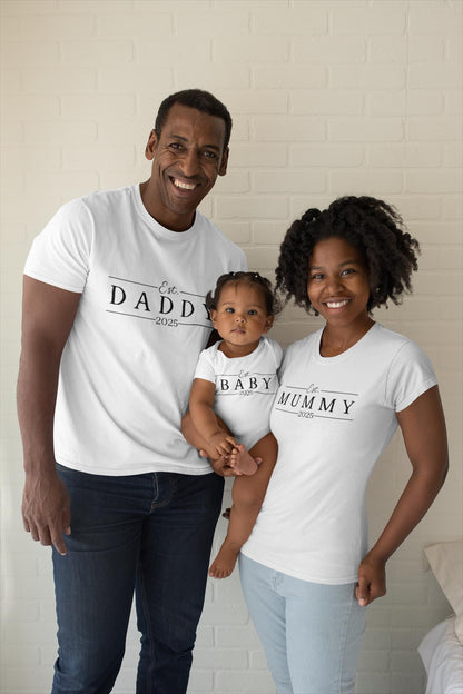 Mummy Daddy Baby Sibling Matching Set Mum Dad Parent Gifts Mini Blessing New Parents Present Est Date custom Pregnancy announcement