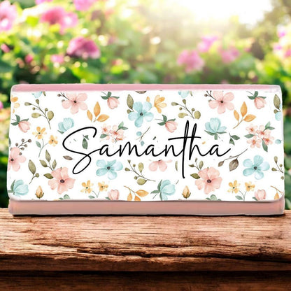 Personalised Ladies Purse Floral Name Gift For Her Gift For Mum Wife Sister Auntie Nan Grandma Friend Girlfriend With Gift Box