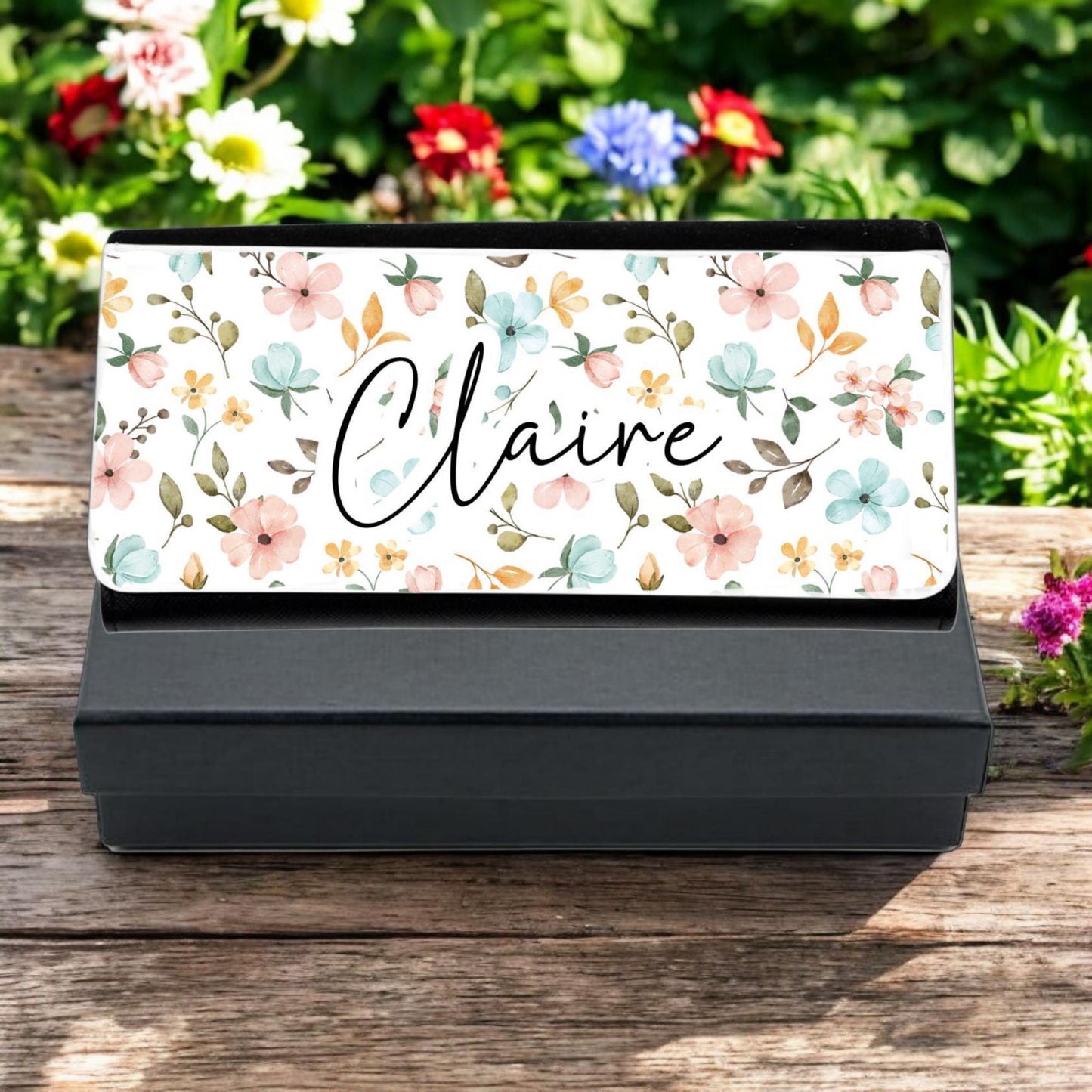 Personalised Ladies Purse Floral Name Gift For Her Gift For Mum Wife Sister Auntie Nan Grandma Friend Girlfriend With Gift Box