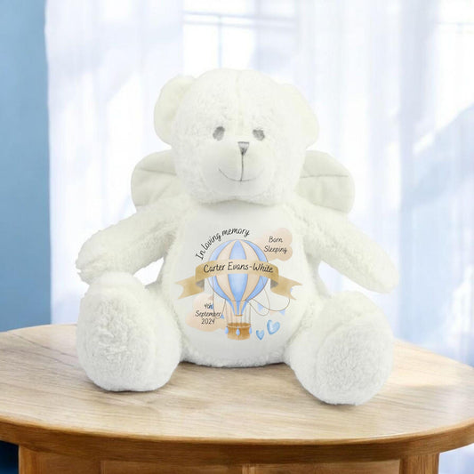 Personalised In Loving Memory Angel Bear Baby Born Sleeping Sunrise Sunset Keepsake Infant Loss Gift For Parents Memorial Date Baby 40cm