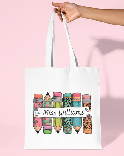 Personalised Teacher Gift Tote Bag End of Year Gift Thank You Teacher Gift Primary School Nursery Teaching Assistant Gift Bag Book Bag