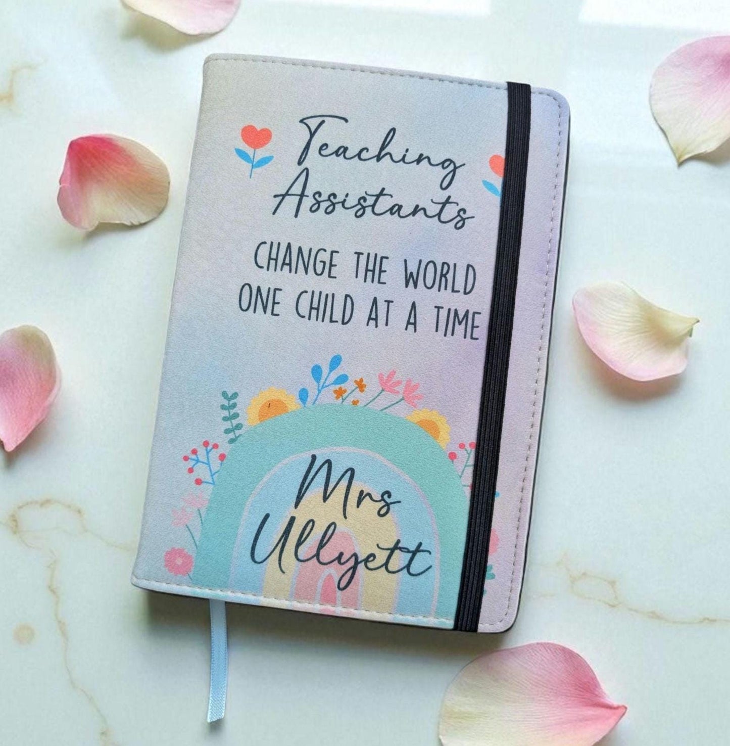 Personalised Teaching Assistant Gift Notebook Quote Teacher's Name A5 Lined or A6 Unlined Refillable Pages End Of Primary School Present