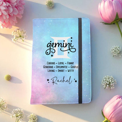 Personalised Star Sign Notebook Zodiac Journal Custom Astrology Leo Virgo Libra Scorpio Gift For Her Birthday Present A5 Lined A6 Plain Page