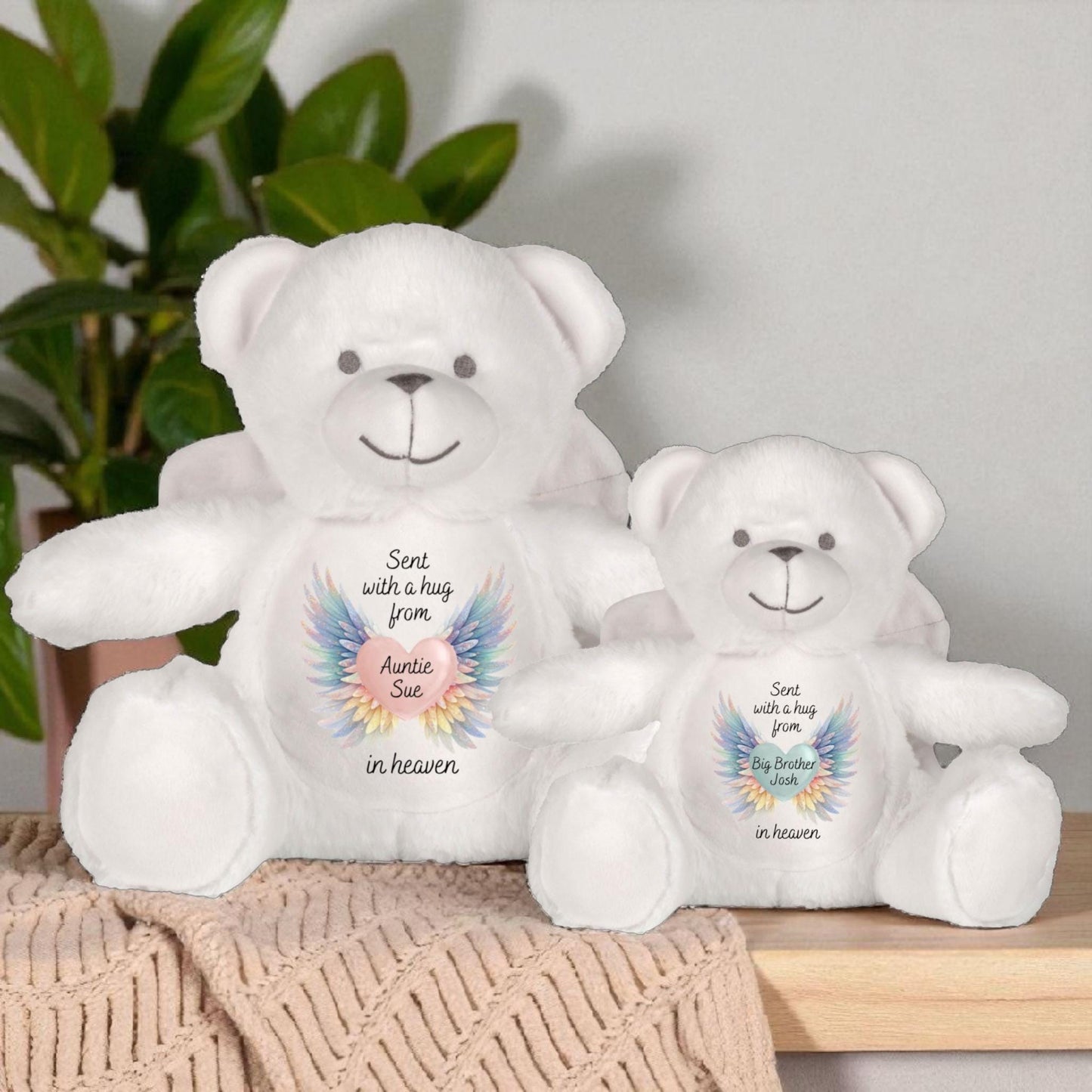 Personalised Angel Bear Memory Teddy Plush Handpicked For Earth By My Loved One In Heaven Remembrance Loss Pregnancy Keepsake Memorial Gift