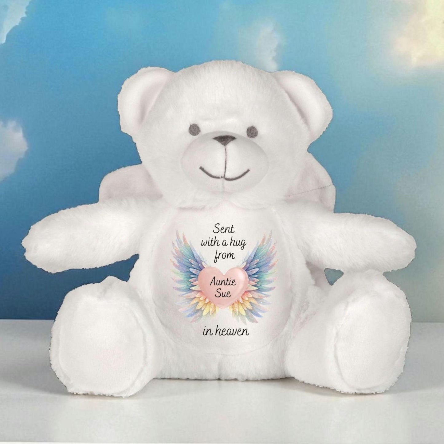 Personalised Angel Bear Memory Teddy Plush Handpicked For Earth By My Loved One In Heaven Remembrance Loss Pregnancy Keepsake Memorial Gift