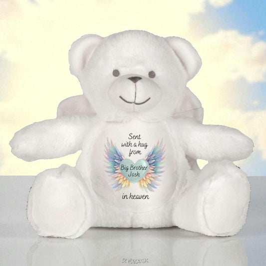 Personalised Angel Bear Memory Teddy Plush Handpicked For Earth By My Loved One In Heaven Remembrance Loss Pregnancy Keepsake Memorial Gift