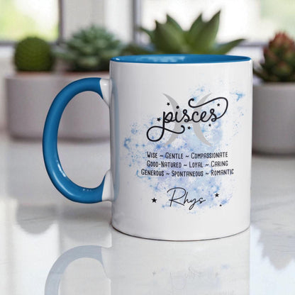 Personalised Zodiac Mug: Star Sign Traits, Custom Name