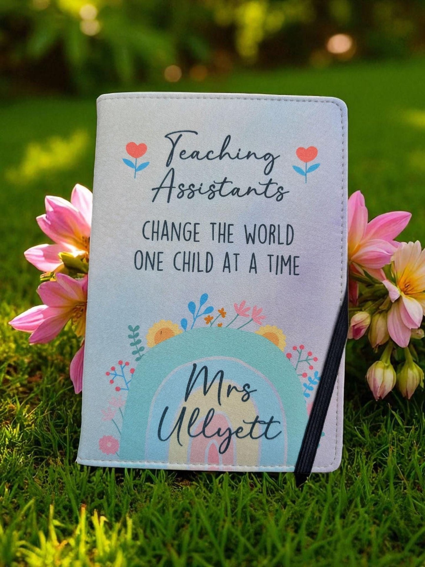 Personalised Teaching Assistant Gift Notebook Quote Teacher's Name A5 Lined or A6 Unlined Refillable Pages End Of Primary School Present
