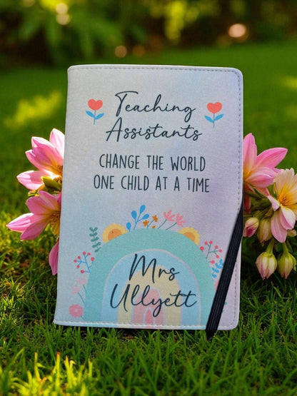Personalised Teaching Assistant Gift Notebook Quote Teacher's Name A5 Lined or A6 Unlined Refillable Pages End Of Primary School Present