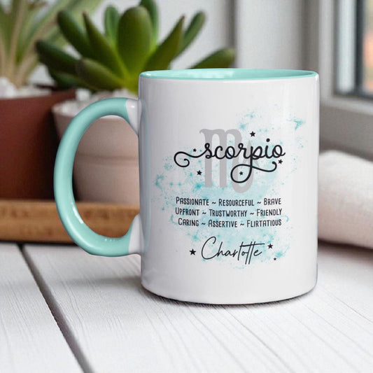 Personalised Zodiac Mug: Star Sign Traits, Custom Name