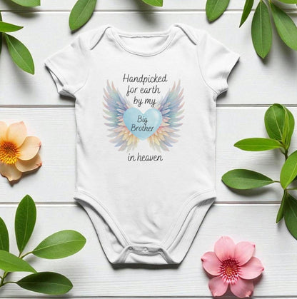 Personalised Memorial Baby Bodysuit: Handpicked For Earth, Loved One In Heaven