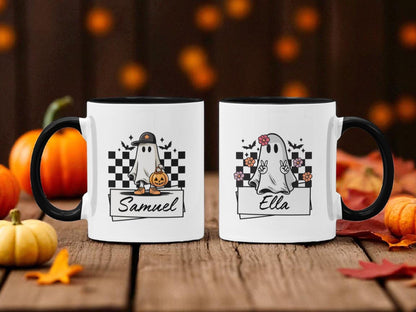 Personalized Halloween Ghost Mug: Custom Name, Ceramic or Polymer