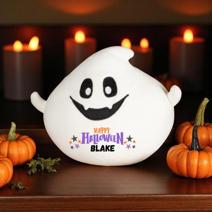 Personalised Halloween Plush Ghost - Custom Soft Toy with Name - Cute Kids Halloween Gift - Trick or Treat Gift - Boo Box Filler - 23cm
