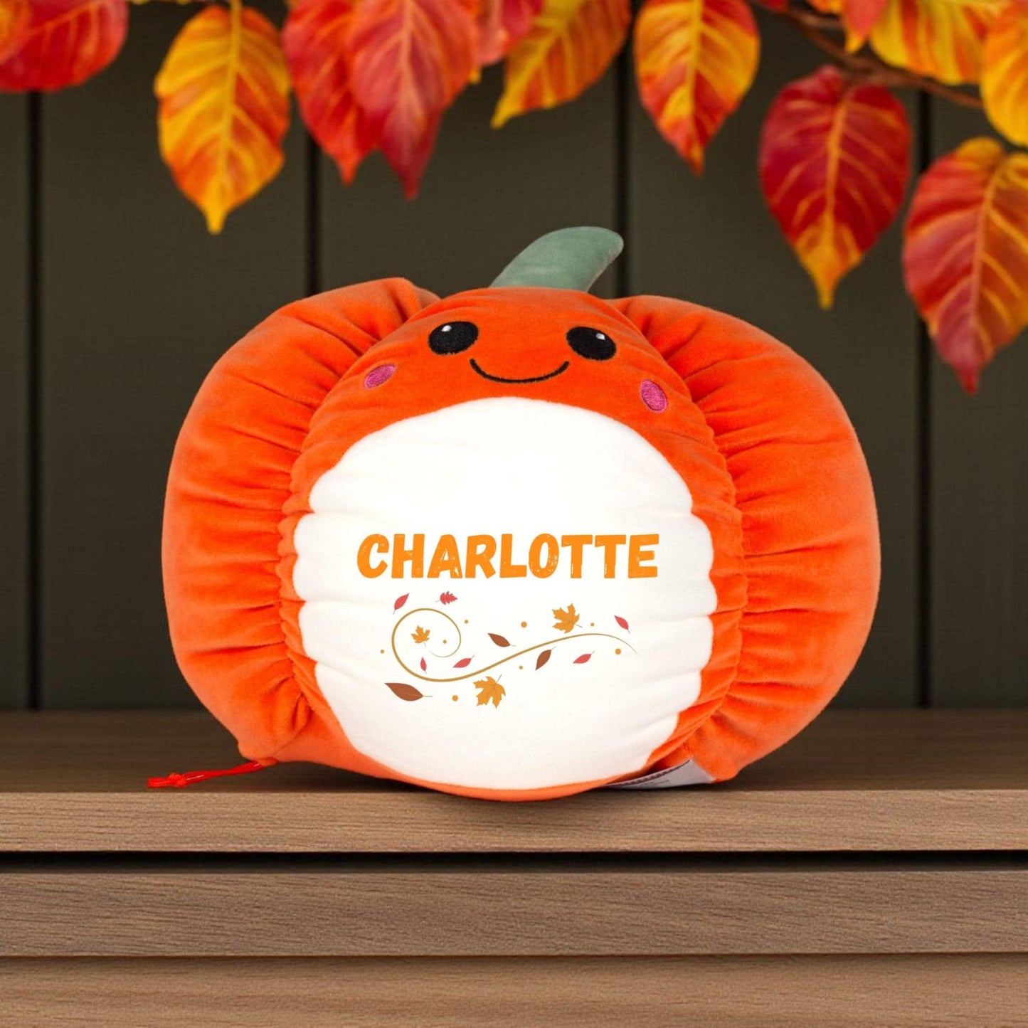 Personalised Pumpkin Plush | Custom Name Halloween Pillow | Autumn Cuddly Toy Gift | 33cm