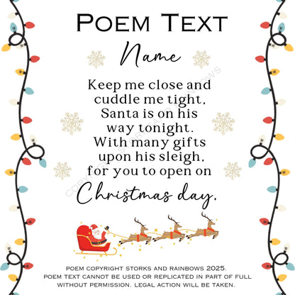 Personalized Christmas Penguin Plush Toy: Festive Poem Gift, Two Sizes