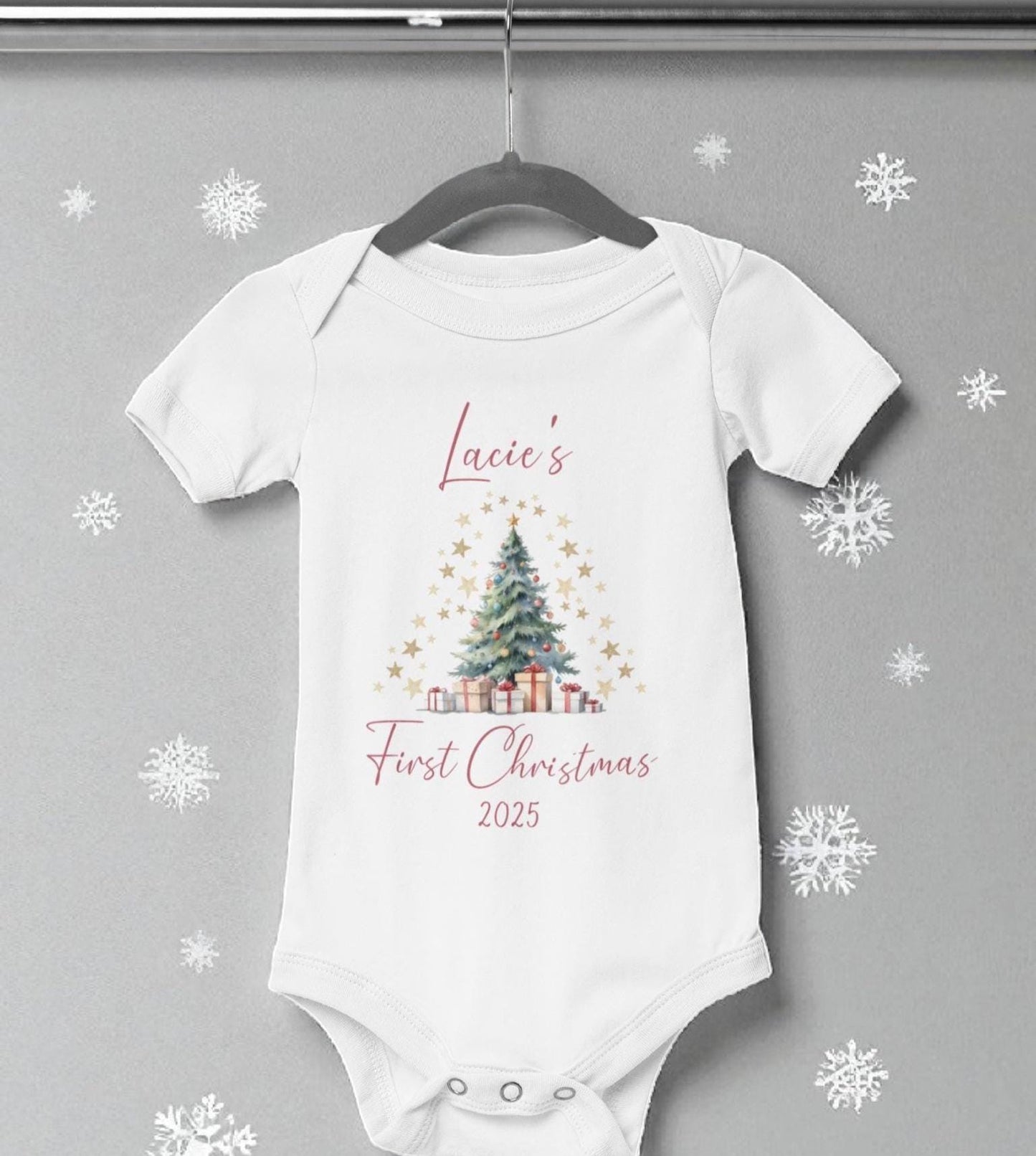 Personalized Baby's First Christmas Sleepsuit 2025: Custom Xmas Outfit