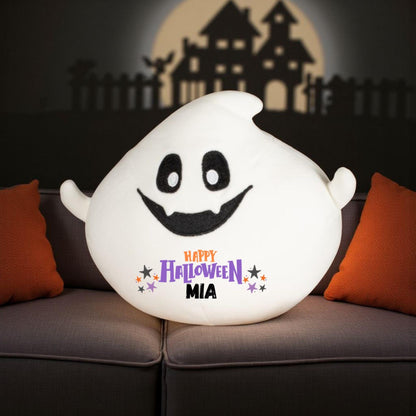Personalised Halloween Plush Ghost - Custom Soft Toy with Name - Cute Kids Halloween Gift - Trick or Treat Gift - Boo Box Filler - 23cm