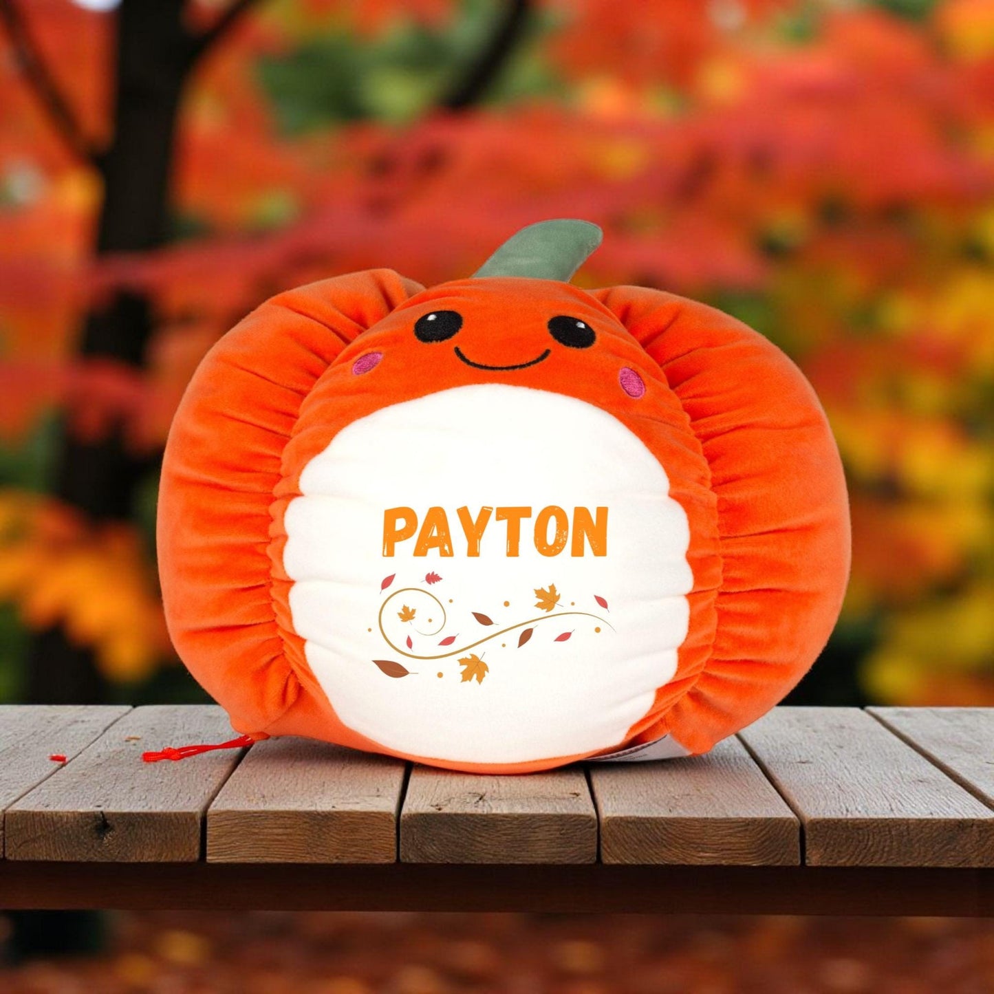 Personalised Pumpkin Plush | Custom Name Halloween Pillow | Autumn Cuddly Toy Gift | 33cm