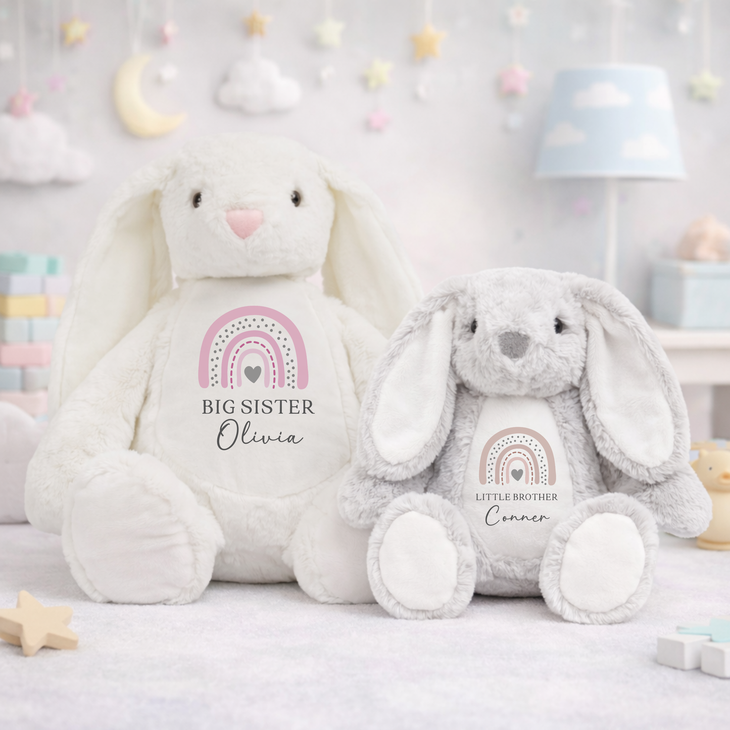 Personalised Matching Sibling Bunny Soft Toy