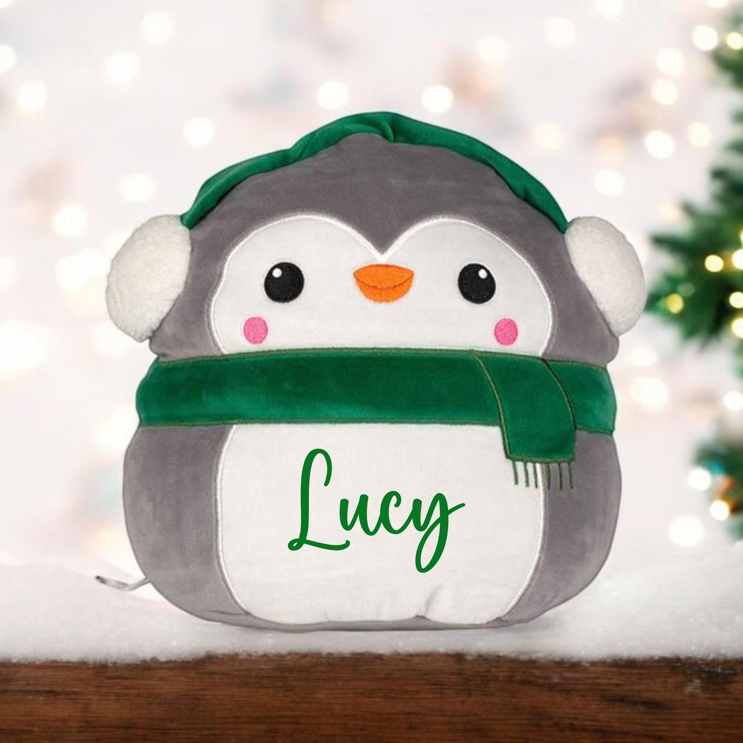 Personalised Festive Plush Squidgy Pillow - Choice of Character