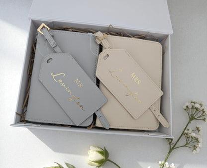 Personalised Wedding Passport and Luggage Tag set