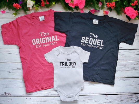 Sibling Matching T Shirts - Pregnancy Announcement