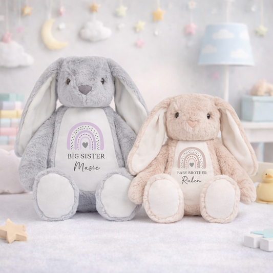 Personalised Matching Sibling Bunny Soft Toy