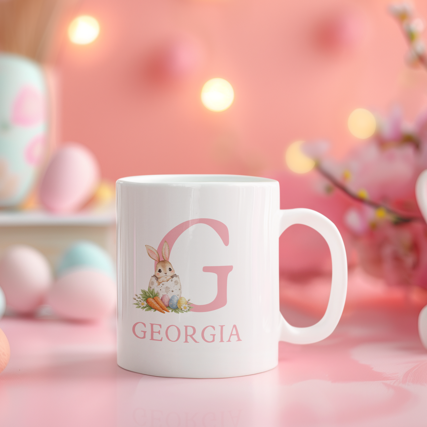 Personalised Initial Easter Mug - Polymer 11oz