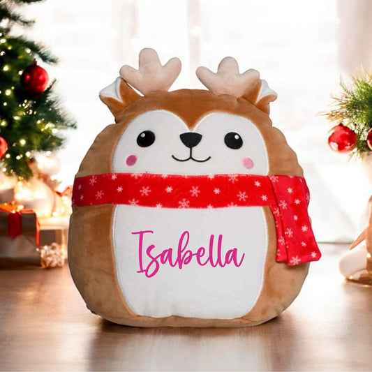 Personalised Festive Plush Squidgy Pillow - Choice of Character