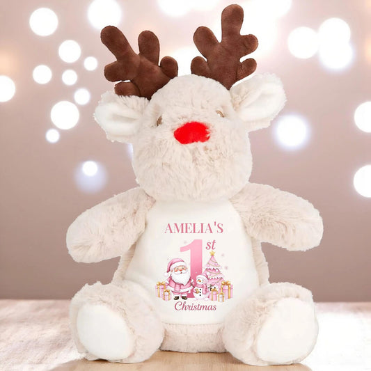 Personalised Reindeer Teddy - Baby's first Christmas keepsake