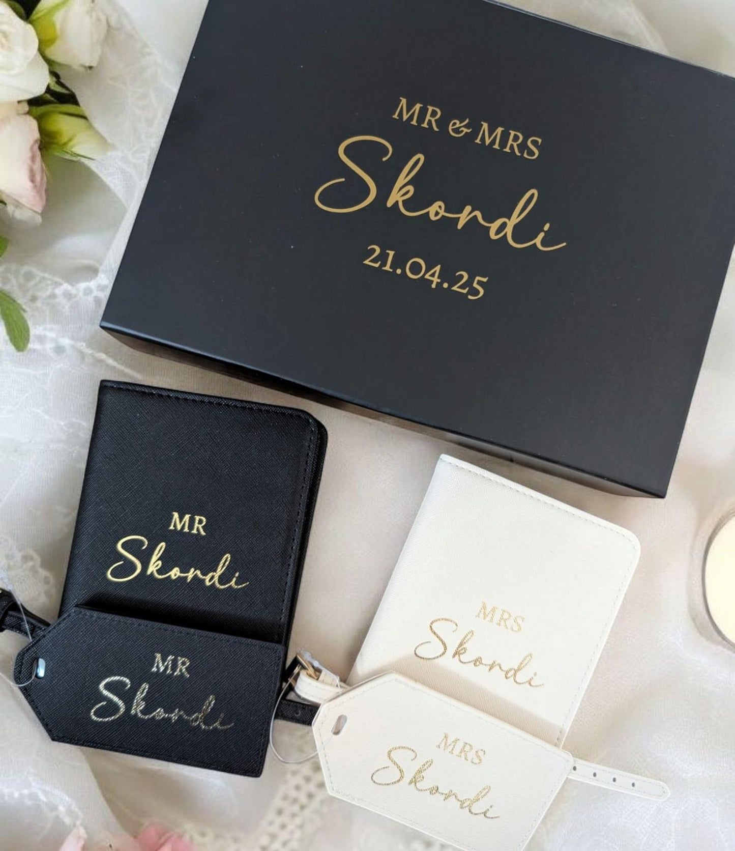 Personalised Wedding Passport and Luggage Tag set
