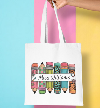 Personalised Teacher Tote Bag