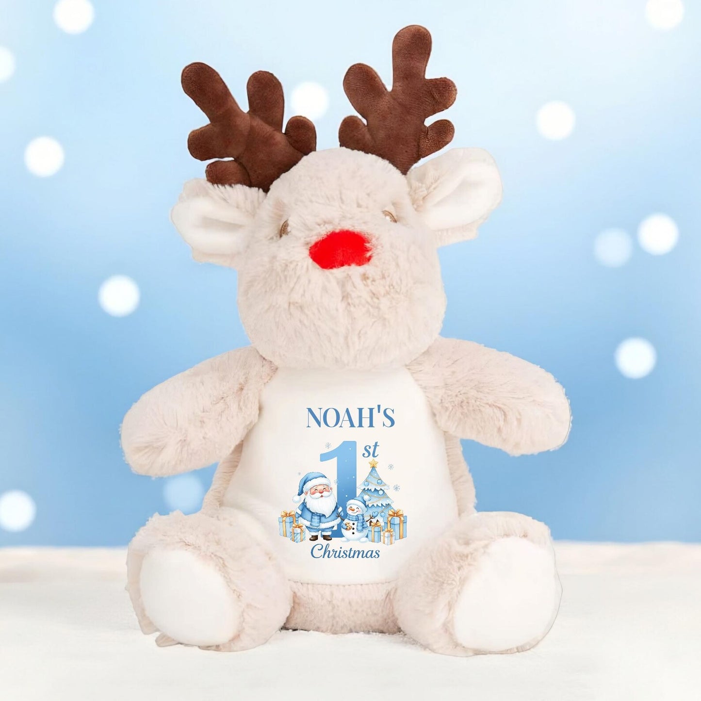 Personalised Reindeer Teddy - Baby's first Christmas keepsake