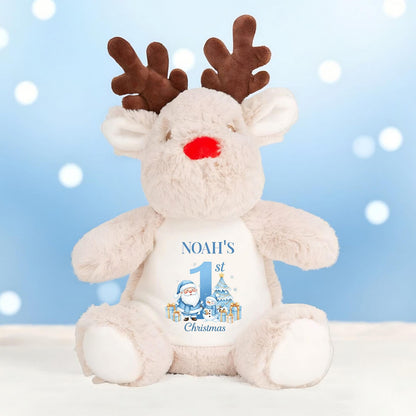 Personalised Reindeer Teddy - Baby's first Christmas keepsake