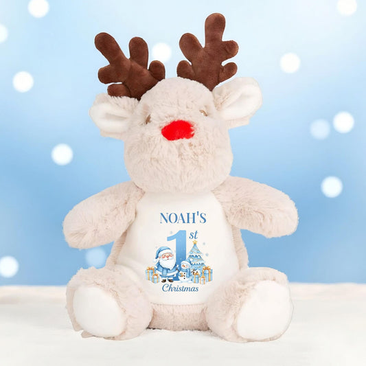 Personalised Reindeer Teddy - Baby's first Christmas keepsake
