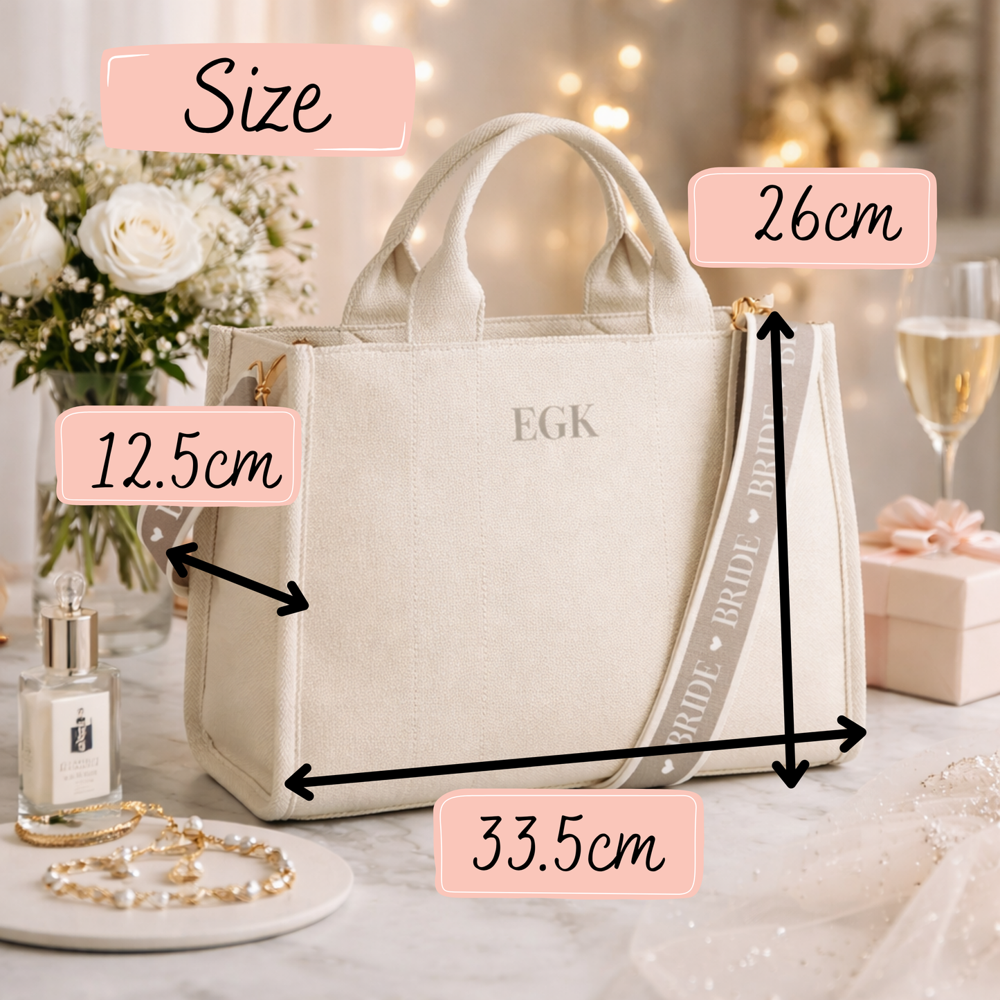 Personalised Bridal Party Tote Bag